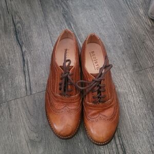 BED|STU Tan Leather Oxford Shoes